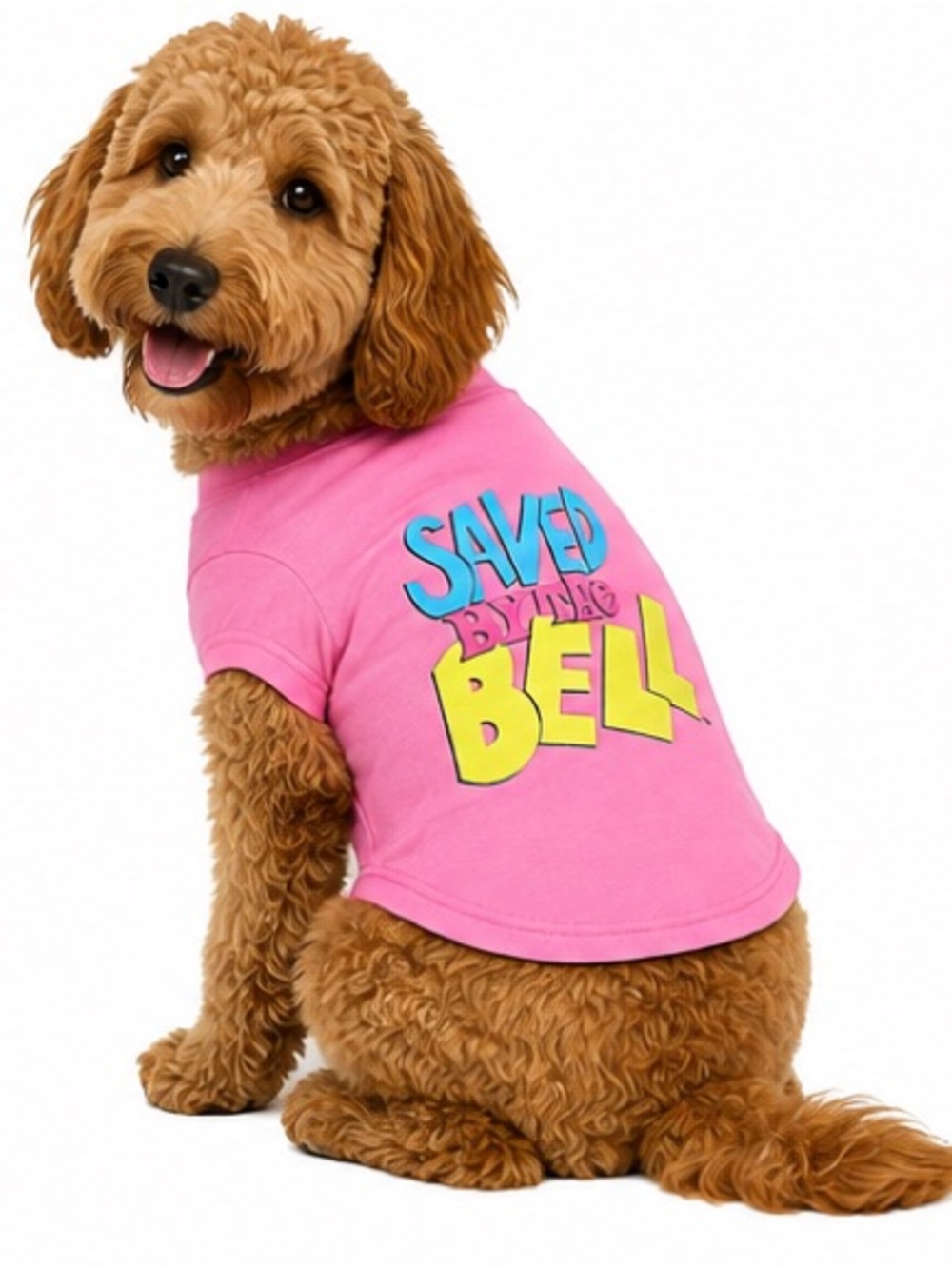 NEW - “Saved by the Bell” Pink Dog T-Shirt Pet Tee Size Medium M 90s TV